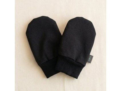 Mini softshellové rukavice bez palce s beránkem, černá
