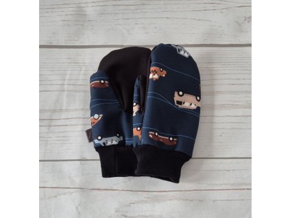 Softshellové rukavice s beránkem, Auta