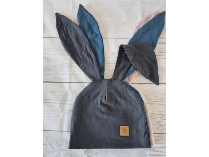 Čepice Yháček s oušky, grey