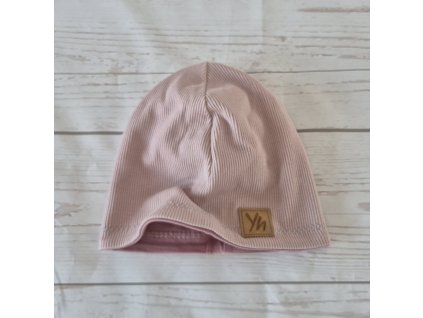 Čepice Yháček žebrovaná, light pink, poslední kus