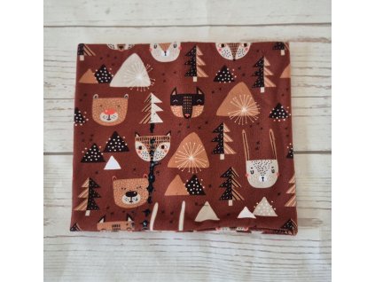 Flísový nákrčník Yháček, Lišky a medvědi kaštan, II. jakost