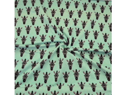 Teplákovina Zebra s brýlemi aqua