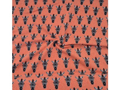 Teplákovina Zebra s brýlemi meruňka