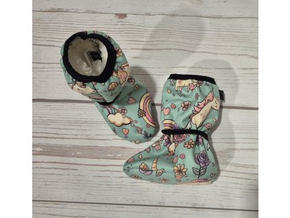 Botičky Yháček, softshell s beránkem, Jednorožci na mintu