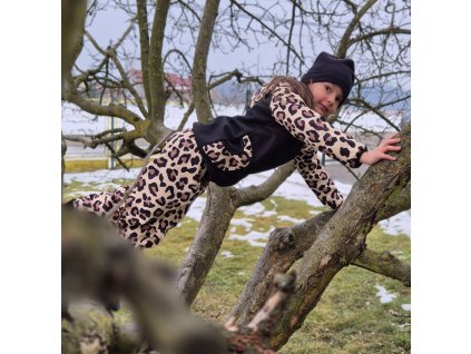 Softshellové kalhoty s beránkem Yháček, Leopard