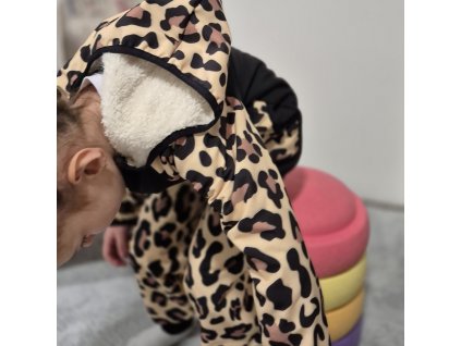 Softshellová bunda s beránkem Yháček, Leopard
