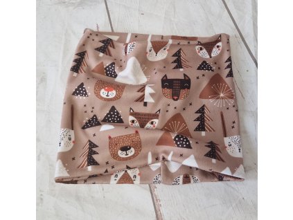 Flísový nákrčník Yháček, Lišky a medvědi caffé, II. jakost