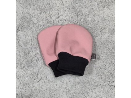 Mini softshellové rukavice bez palce s beránkem, starorůžová