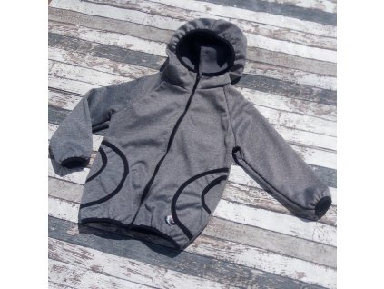 Softshellová bunda Yháček, zimní, tmavě šedý melír