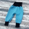 Softshellové kalhoty Yháček, zimní, tyrkysový melír/černá, DOPRODEJ