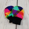 Mini softshellové rukavice bez palce, barevné trojúhelníky