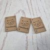 Štítek Handmade s kočičkou, béžová