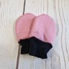 Mini softshellové rukavice bez palce s beránkem, růžové žíhané