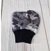 Mini softshellové rukavice bez palce s merinem, Dinosauři na šedé