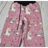 Zimní softshellové kalhoty Yháček, jednorožci na starorůžové, vel. 98, II. jakost