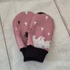 Mini softshellové rukavice bez palce s beránkem, Lesní zvěř na starorůžové