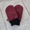 Mini softshellové rukavice bez palce s beránkem, bordó