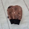 Mini softshellové rukavice bez palce s beránkem, Lesní zvěř na karamelové