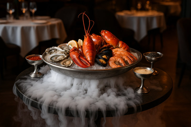 Luxusní restaurace se suchým ledem