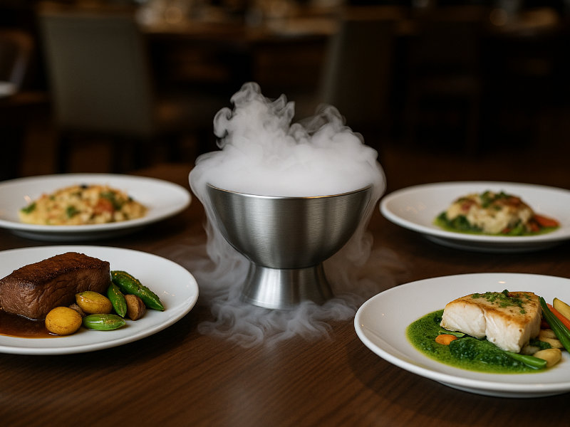 Suchý ľad na stole