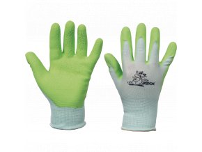 FUDGE rukavice nylon. latex. dlaň zelená