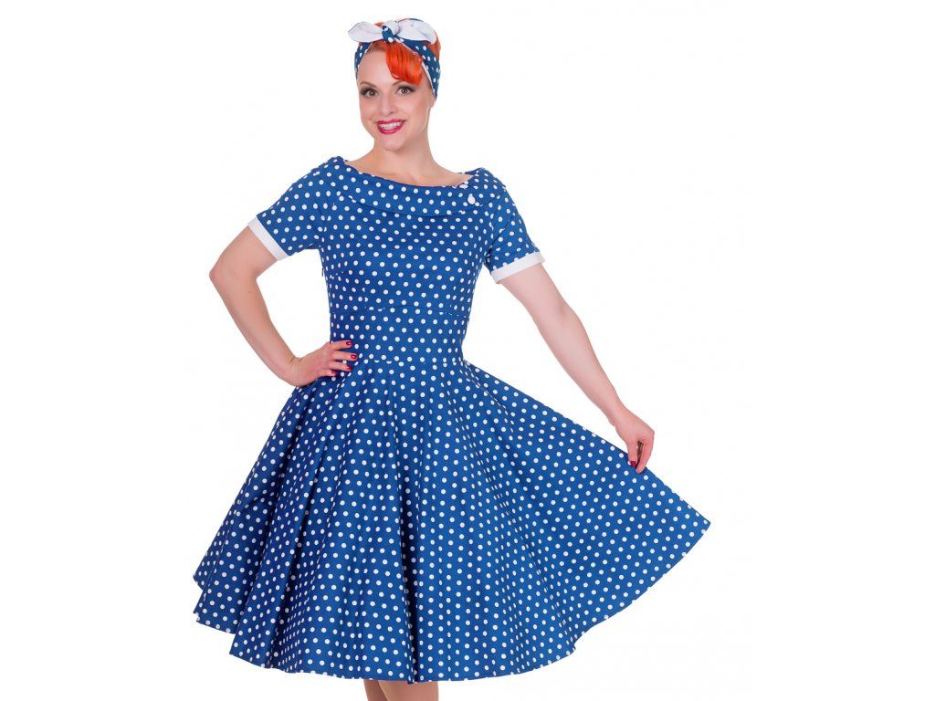 blue polka dot 50s dress Forum Novelties Women's Summer Daze 50's Dress, Blue, Size 6-14