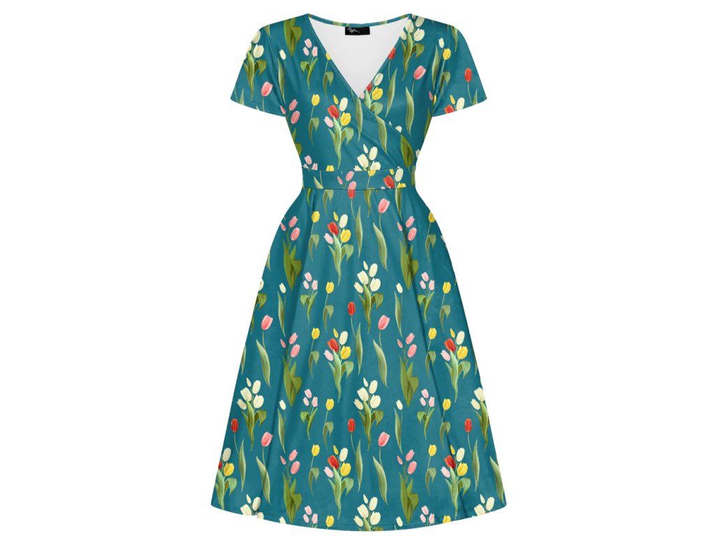 Lady V London Lyra Dress - Tulip Garden - SugarBat.cz
