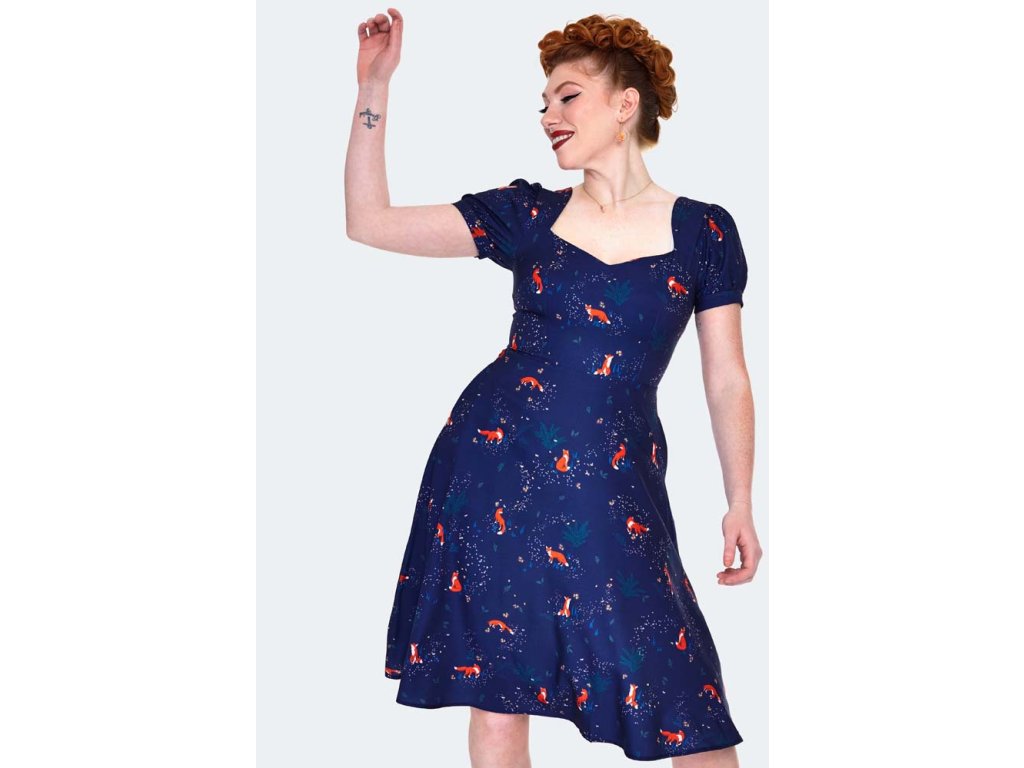 Voodoo Vixen Fox Firefly Flare Dress