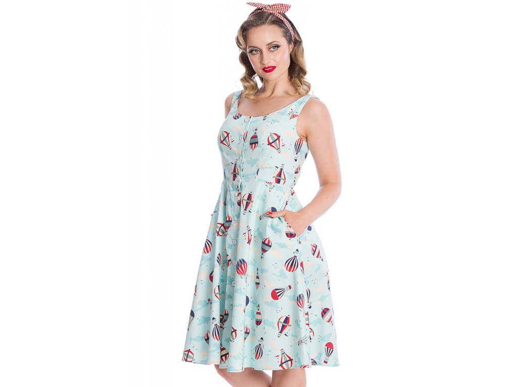Banned Retro Vintage Globe Button Dress
