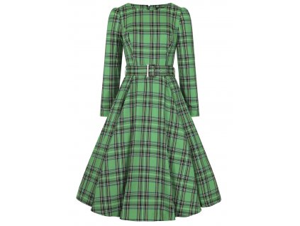 H&R London Highland Swing Dress - Green