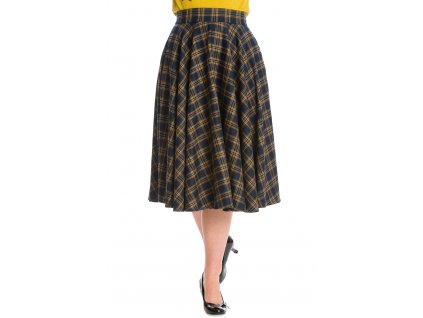 Banned Retro sukně Adore Her - Navy & Mustard