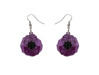Erstwilder náušnice Poppy Field - fialové visací