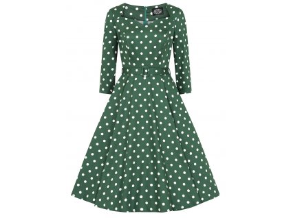 Kylie Green Polka Dot Swing Dress 3
