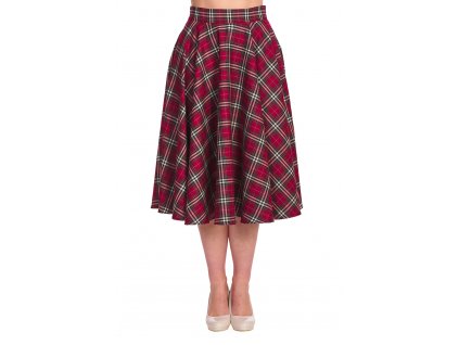 WINTER CHECK SWING SKIRT Red 1