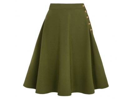 Hell Bunny sukně Ravenwood - Khaki