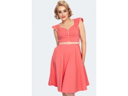Chacha Flare dress Coral 2
