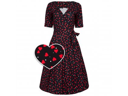 Matilda Heart Print Knit Wrap Dress 7