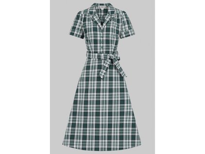 Alexandrea Belted Emerald Check Dress 5