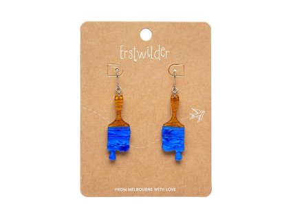 Paint Brush Ripple Drop Earrings Blue 1