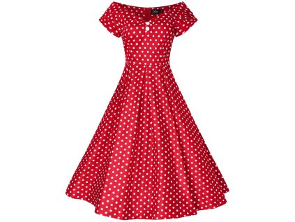 Lily Red Polka Off Shoulder Swing Dress 3