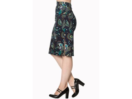 Banned Retro pouzdrová sukně Proud Peacock