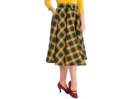 SWEET CHECK SWING SKIRT Yellow 1