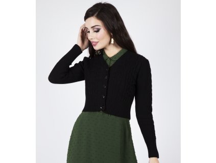 Mabel Cropped Cardigan in Black 1