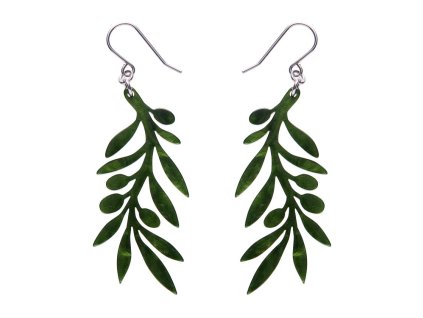 Olive Branch Drop Earrings Green 2