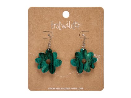 Flower Drop Earrings – Green 1