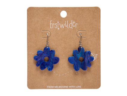 Flower Drop Earrings – Blue 1