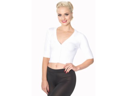 Banned Retro Sweet Dreamer Cropped Cardigan - Snow White