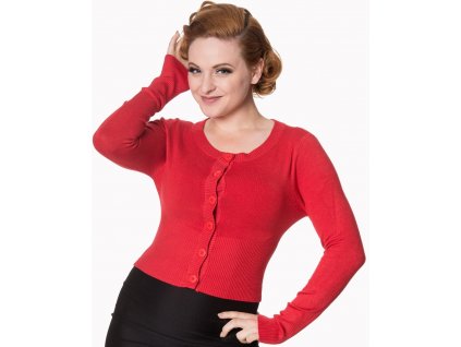 Banned Retro Dolly Cropped Cardigan - Red