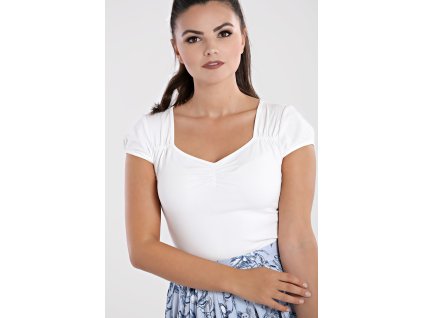 Hell Bunny retro top Mia - Ivory