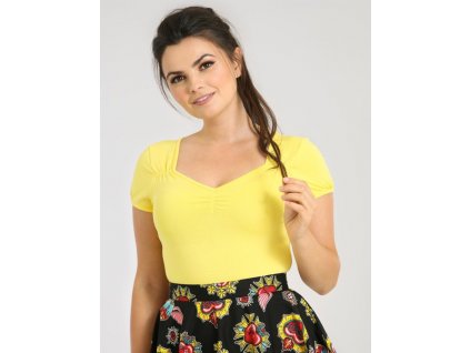 Hell Bunny retro top Mia - Yellow